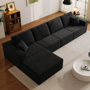 139" Cloud Sectional Sofa Deep Seat
