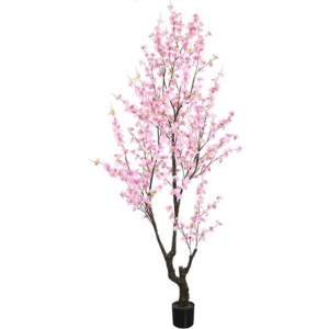 Faux Pink Cherry Blossom Tree 8ft 94in Tall Artificial Plant Indoor Decor for Wedding Living Room Office and Outdoor Use Handma
